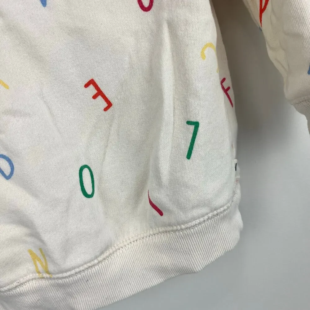 Baby Gap Relaxed Crewneck Ivory Alphabet Sweatshirt 12-18 Months